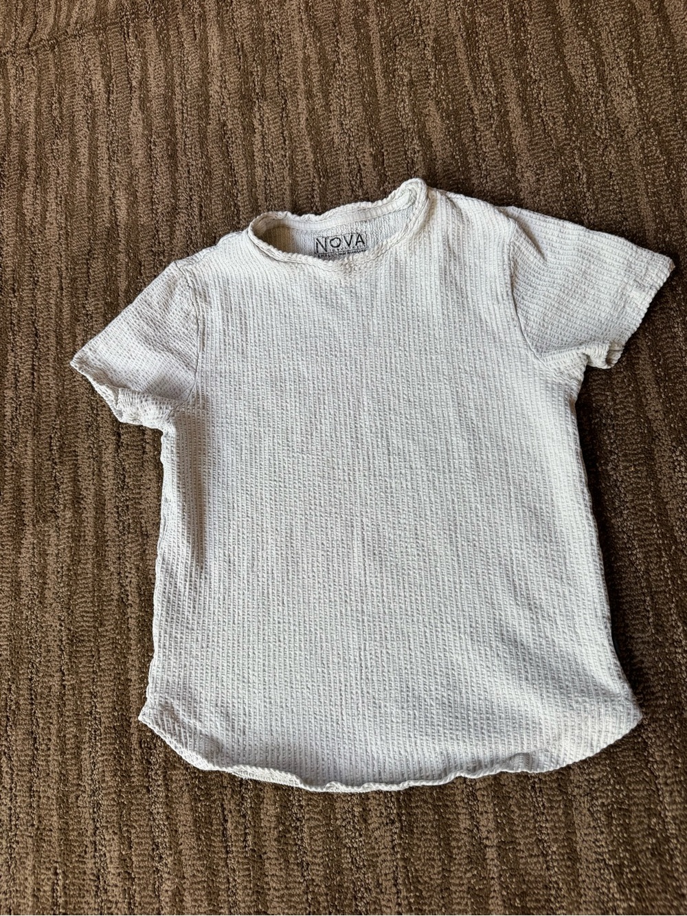 Fashion Nova Kids Cream Waffle Short Sleeve Tee